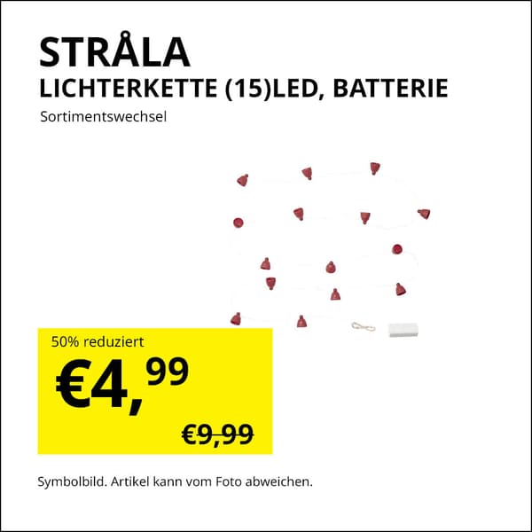 Licherkette hutform, batteriebetrieben für 4,99€ statt 9,99€