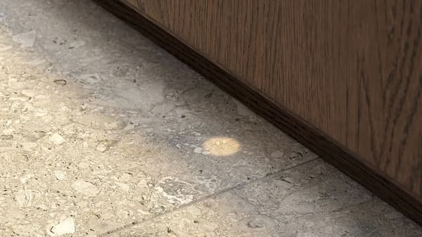 light beam on the dishwasher floor