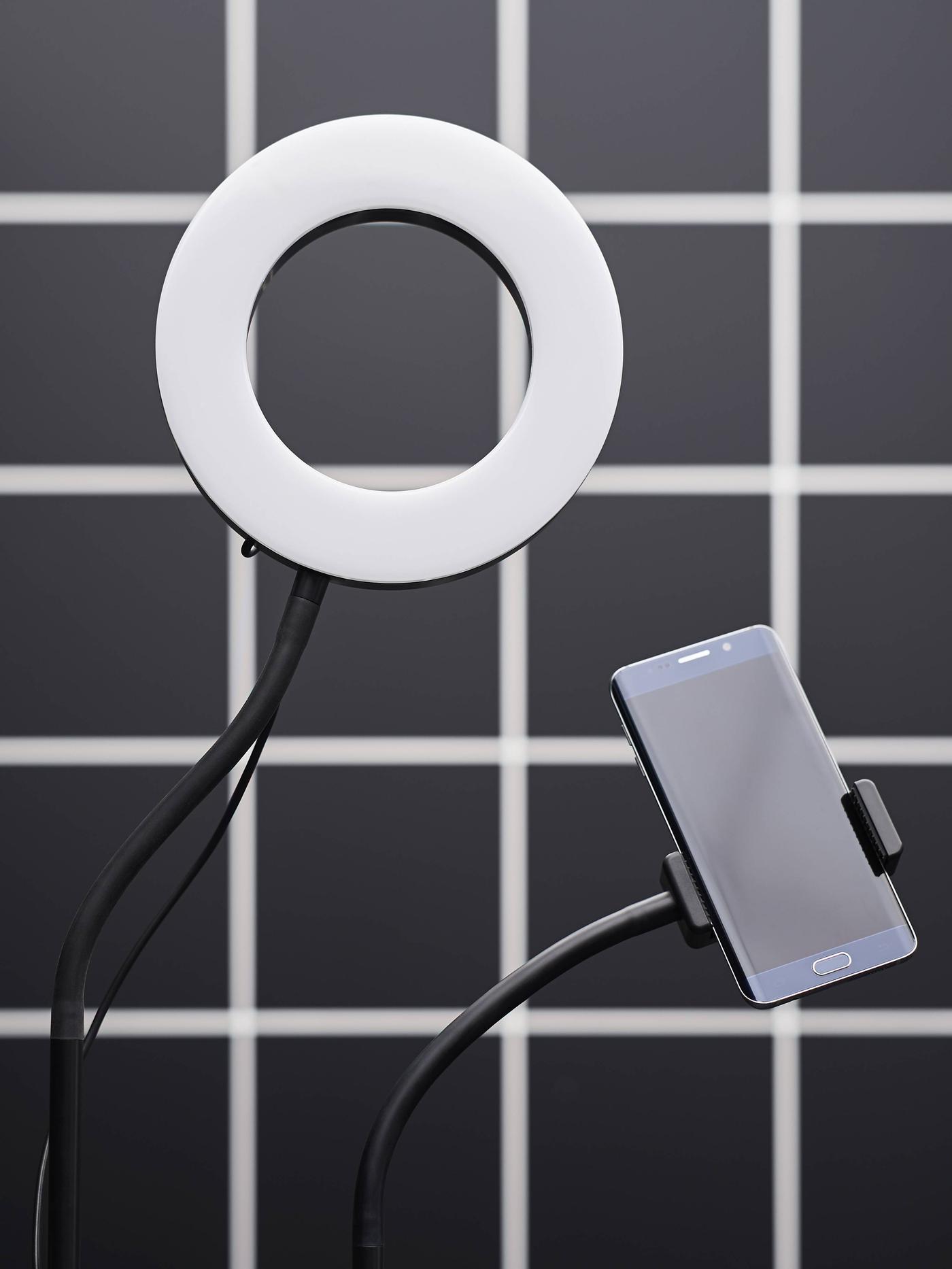 Light ring and phone stand