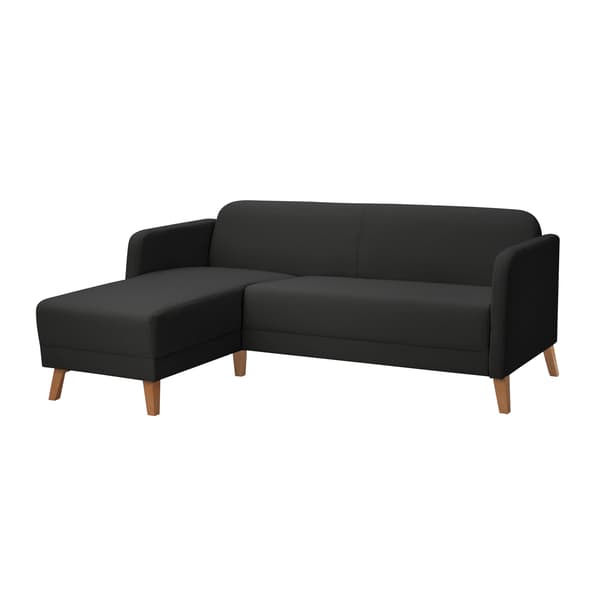 Linanäs 3-zits zetel met chaise longue/VISSLE donkergrijs