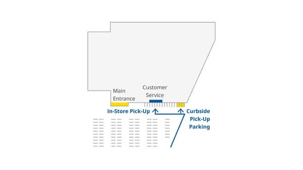 Line drawing of IKEA West Sacramento's pick-up area