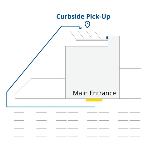 Line drawing of San Marcos Curbside pick-up location