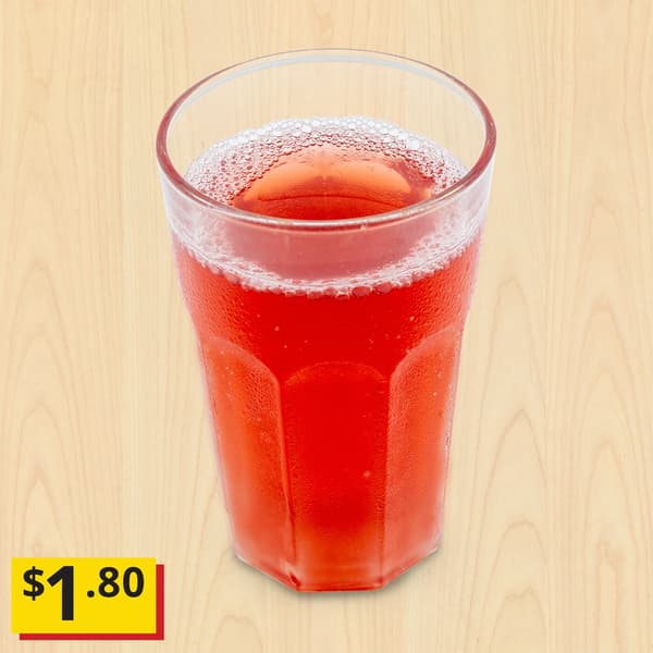 Lingonberry nordic fruit drink, with price tag $1.80 marked as breath-taking item