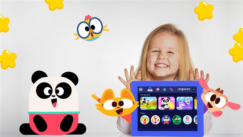 little girl with tablet