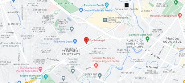 Location map of Puebla