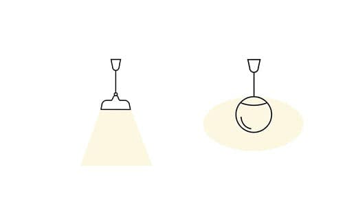 Logo de lampe émettant une lumière dirigée et générale 