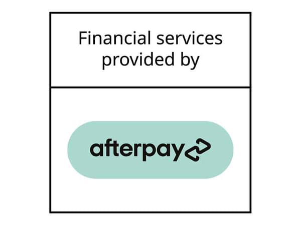 Logo image stating Financial services provided by Afterpay