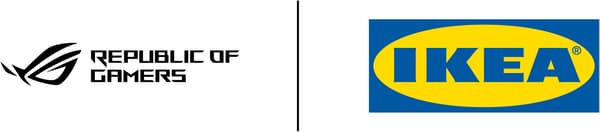 Logo Republic of gamers és logo IKEA.