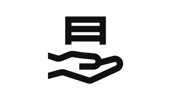 logotipo del noleggio operativo rappresentato da una mano che sostiene una cassettiera