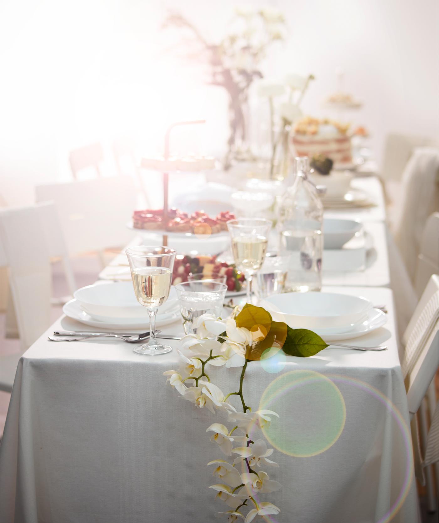 Dressed all in white for summer dinner IKEA