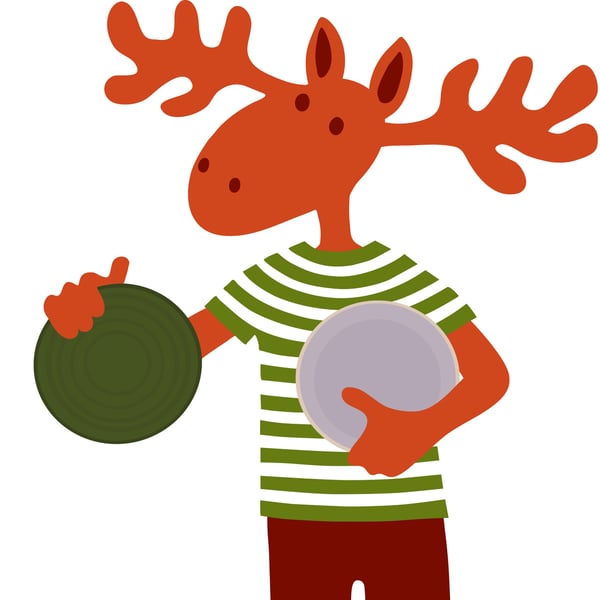 Los Škudlík drží talíře.