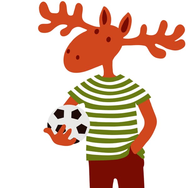 Losík drží futbalovú loptu.