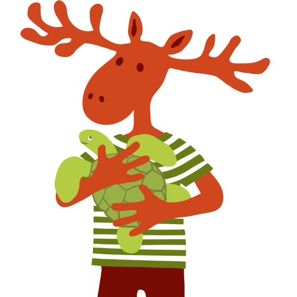 Losík drží korytnačku. 