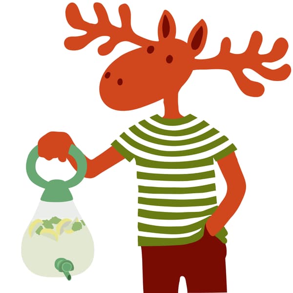 Losík drží nádobu s kohútikom SOMMARFLOX.