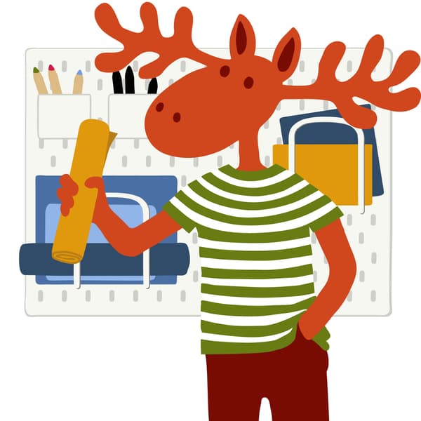 Losík pred nástenkou SKÅDIS.