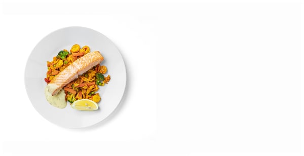 Losos, rýže, citron