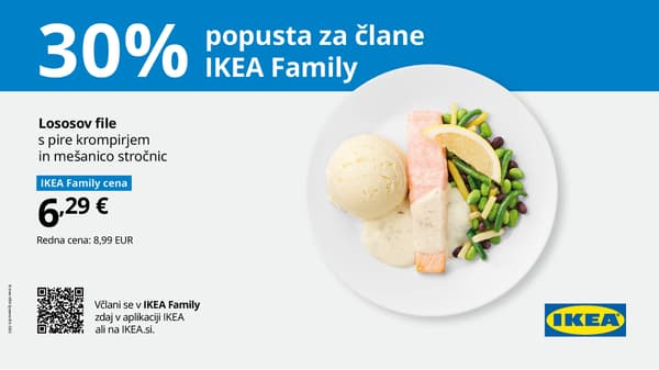 Lososov file s pire krompirjem, stročnicami in limonino omako s koprcem