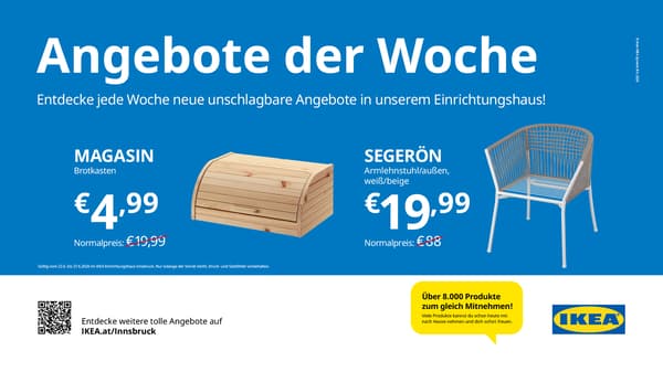 Magasin Brotkasten 4,99 € statt 19,99€ und SegerönArmlehnstuhl 19,99 € statt 88,-€