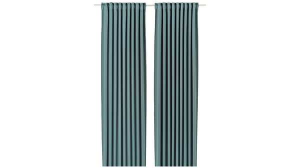 MAJGULL
Sötétítőfüggöny, 1 pár, sötétszürke-türkiz/függönyráncoló szalaggal, 145x300 cm