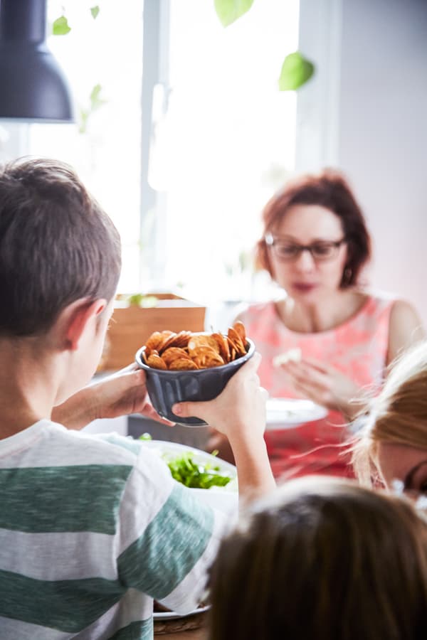 Make it easy to pass food around the table.