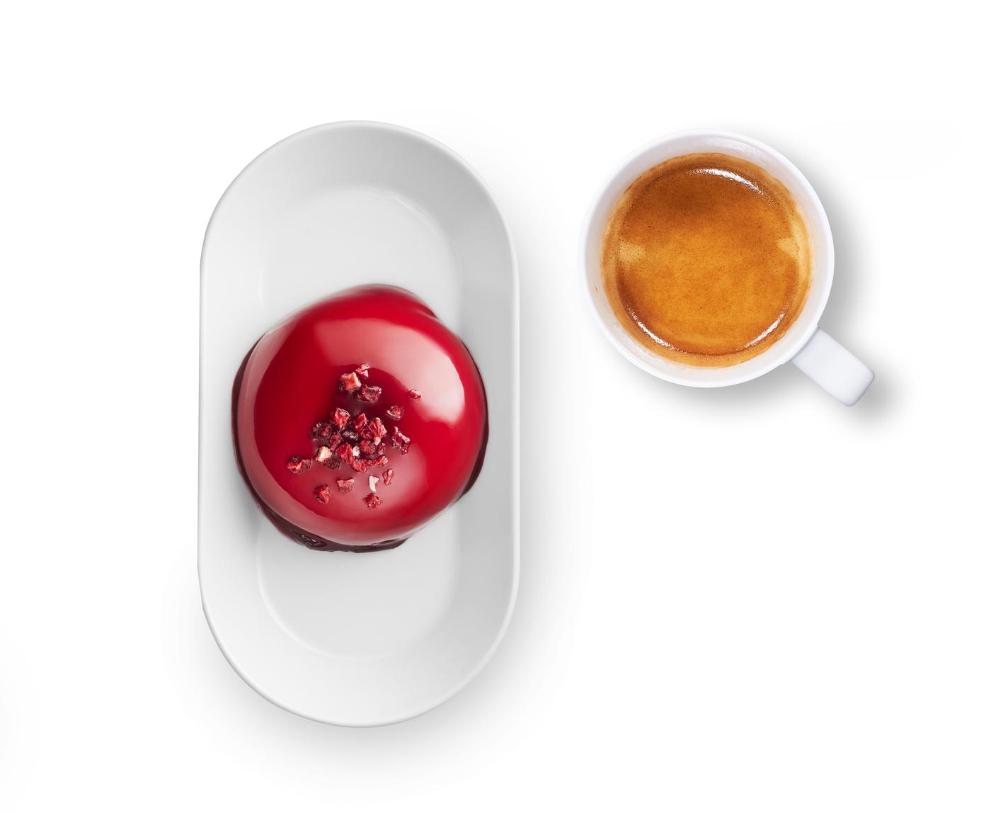 malinová kopule a espresso