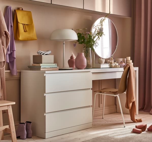 MALM Commode à 3 tiroirs, blanc.