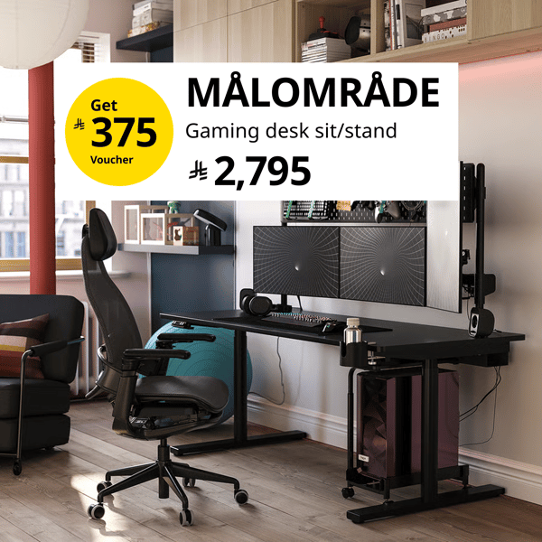 MÅLOMRÅDE Gaming desk sit/stand
