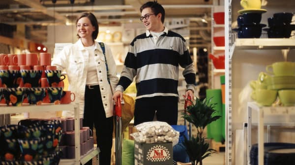 Man and woman shopping in IKEA Store