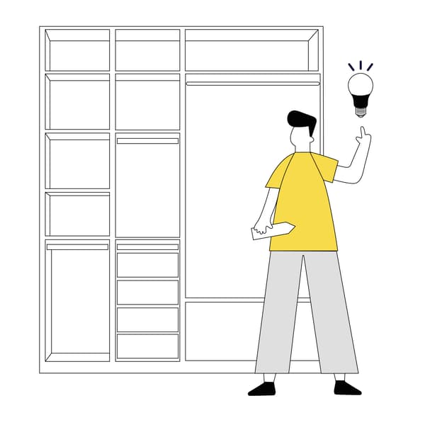 Man planning IKEA storage system