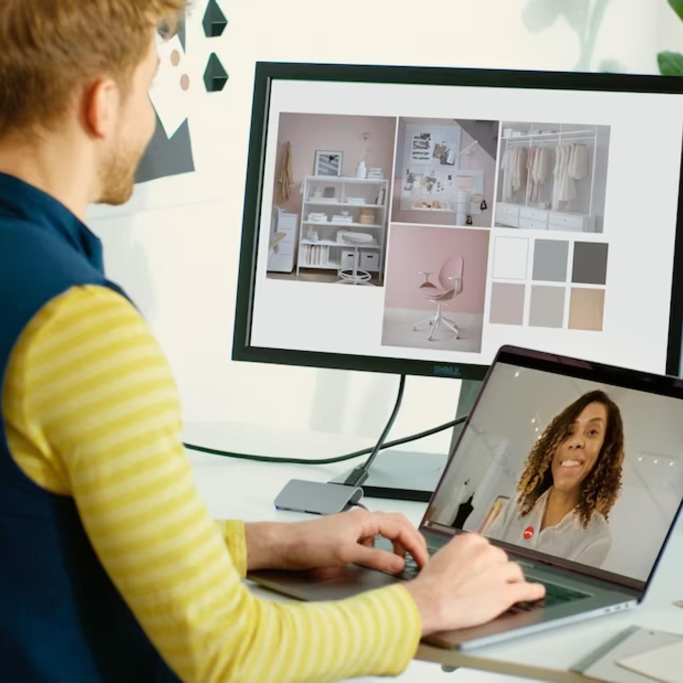 Man providing virtual appointment