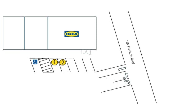 Map of IKEA Beaverton Plan & order point parking lot