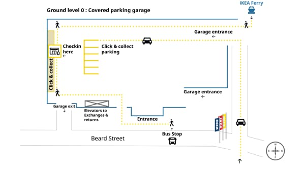 map to ikea brooklyn click and collect order pick-up area