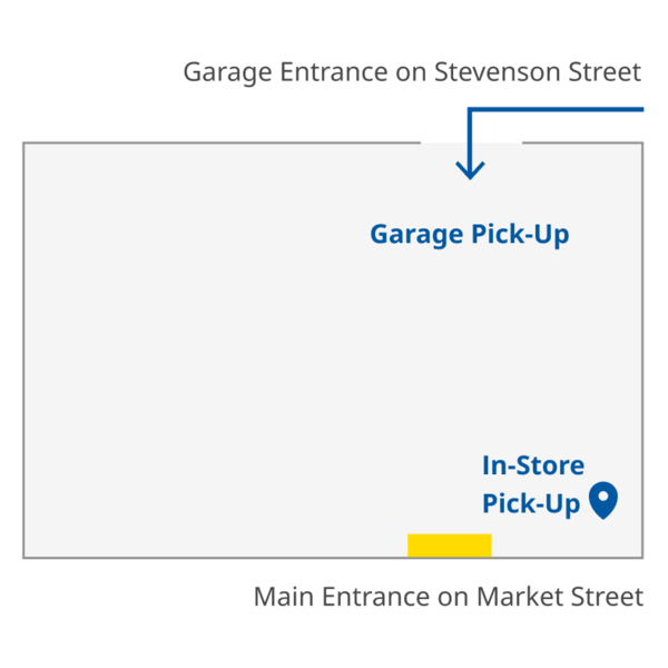 Map to IKEA San Francisco Click & Collect pick-up location