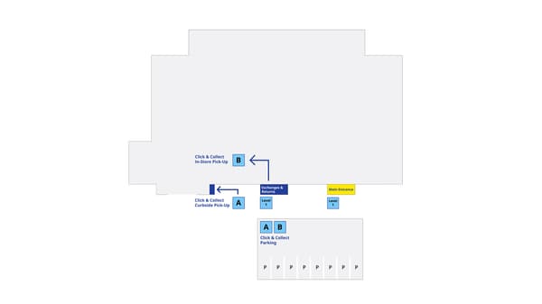 map to the click and collect order pick-up area at IKEA east palo alto