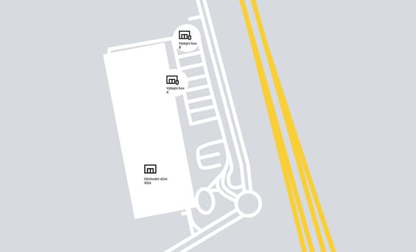 Mapa boxu IKEA Černý Most.