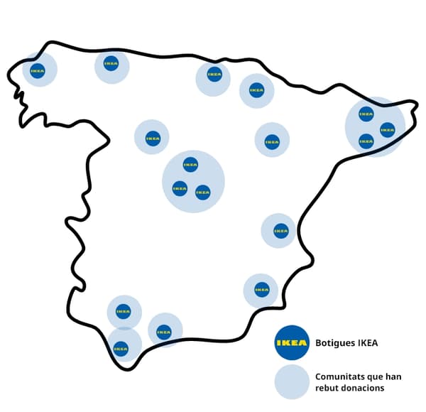 Mapa de les botigues IKEA Espanya.