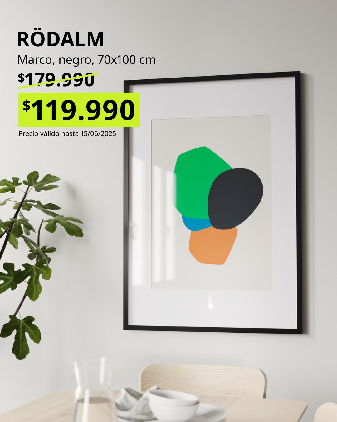 Marco RÖDALM negro de 70x100 cm para póster o lámina decorativa