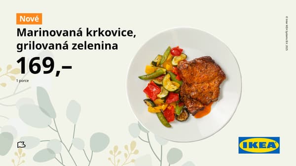 marinovaná krkovice, grilovaná zelenina