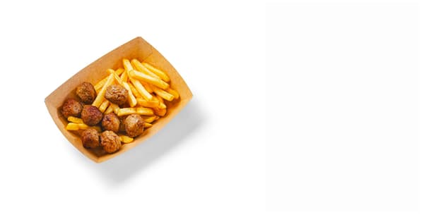 Masové kuličky a hranolky