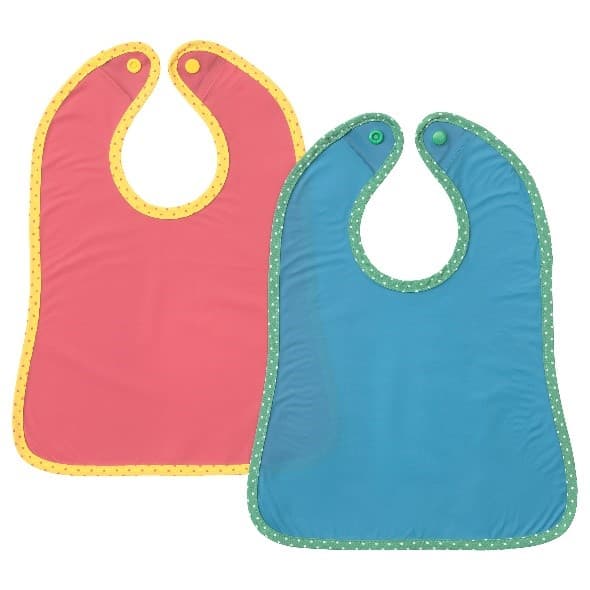 MATVRÅ children’s bib, Blue/Red 2-pack