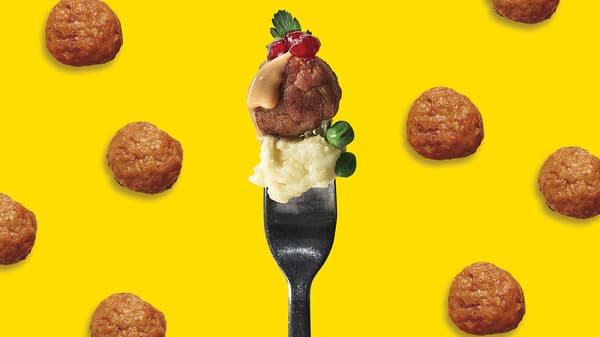 Meatball with fork
