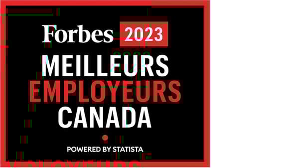 Meilleur employeur au Canada 2023 de Forbes
