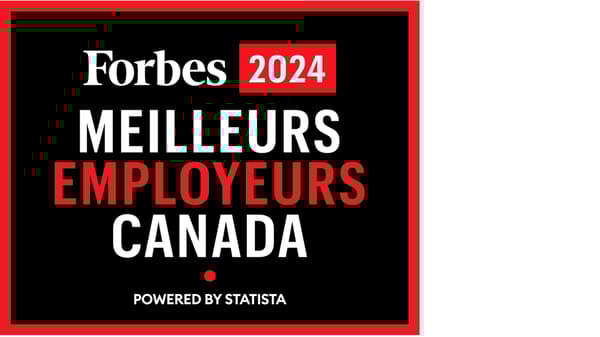 Meilleur employeur au Canada 2024 de Forbes