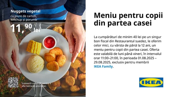 meniu pentru copii din partea casei