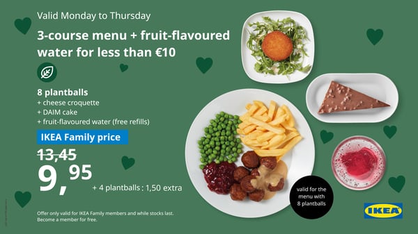 Menu 3 services IKEA Arlon restaurant