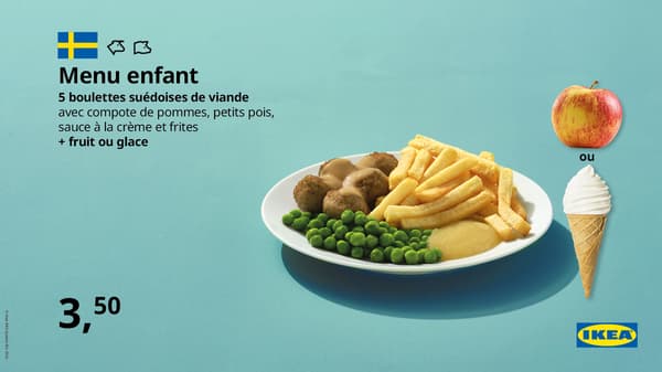 Menu enfant restaurant IKEA Arlon 