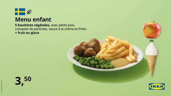 Menu enfant restaurant IKEA Arlon