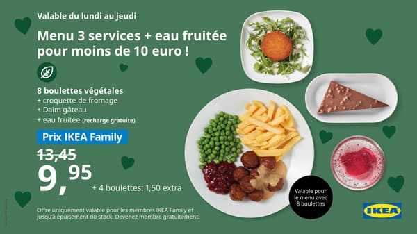 Menu petit prix restaurant IKEA Mons