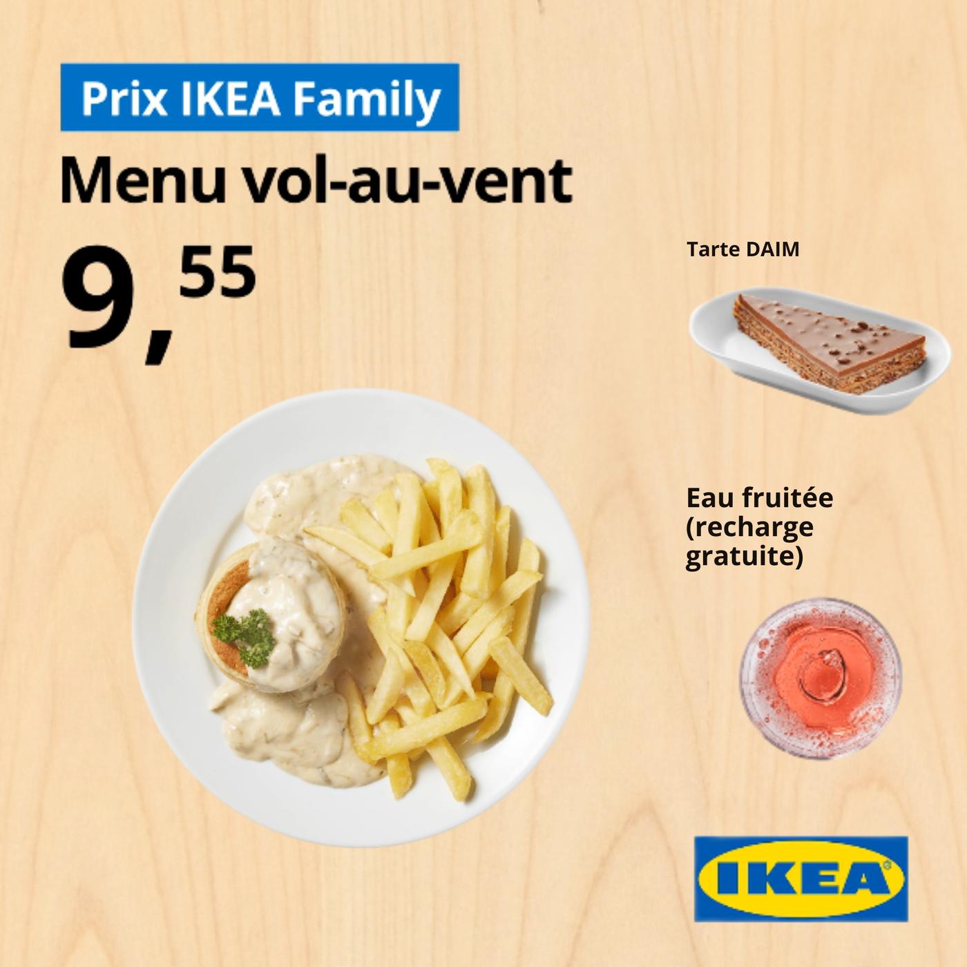 Menu vol-au-vent for €9.55