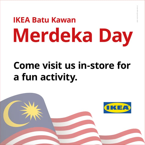 Merdeka Day in IKEA Batu Kawan, Warna warni IKEA 365+ coaster workshop on 31 Aug 2026